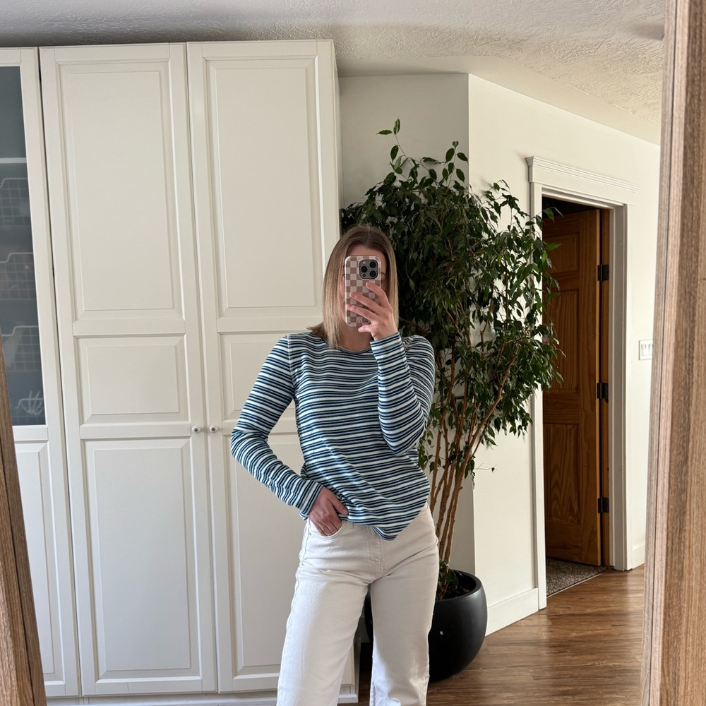 Northern Reflections Long Sleeve Tops - Striped Blue, Red, and White